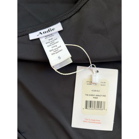 Andie Swim The Cheeky Amalfi One Piece in Black S NWT - Picture 6 of 8